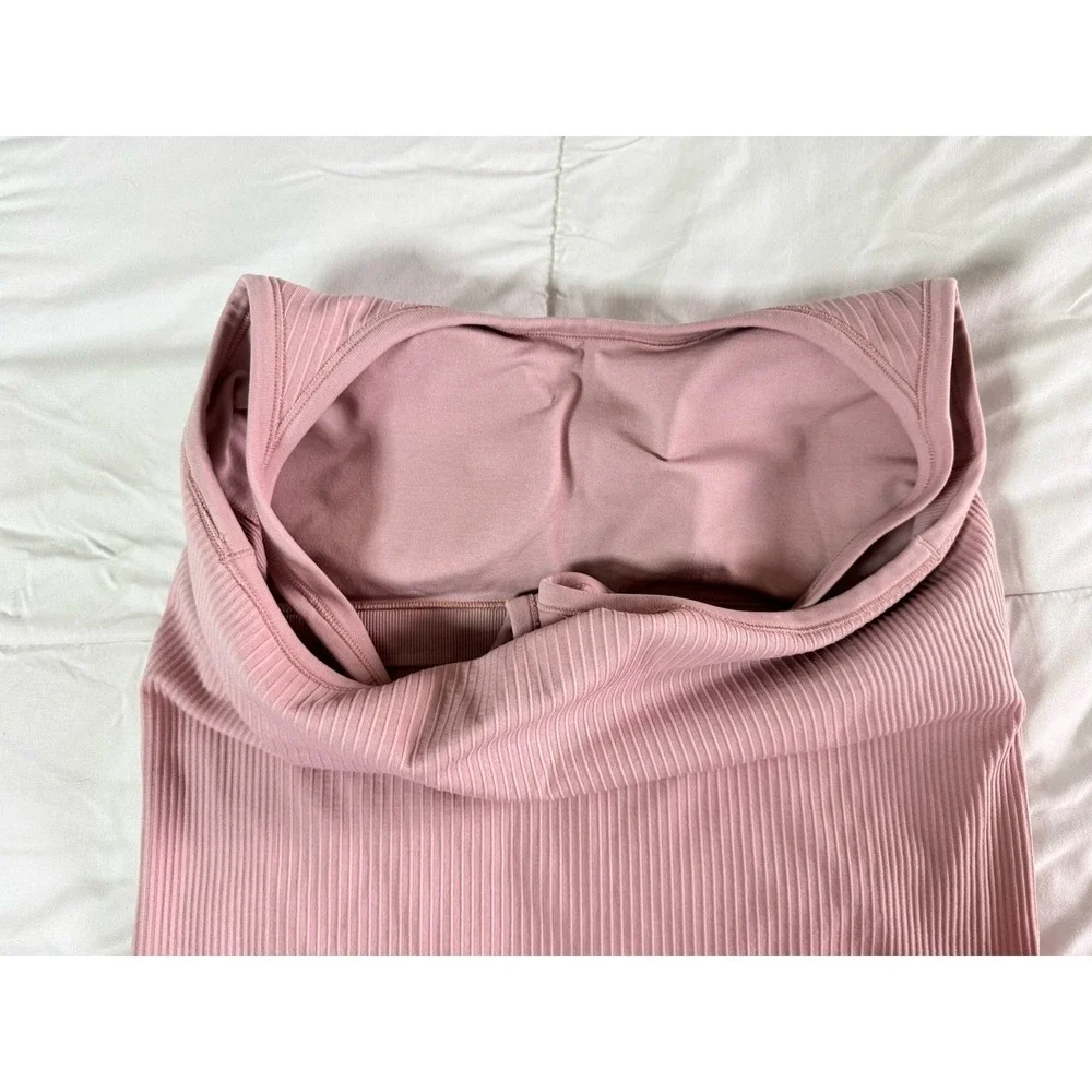 Lululemon Ebb to Street Tank Top Size 12 Pink Haze Built In Bra B/C Yoga EUC